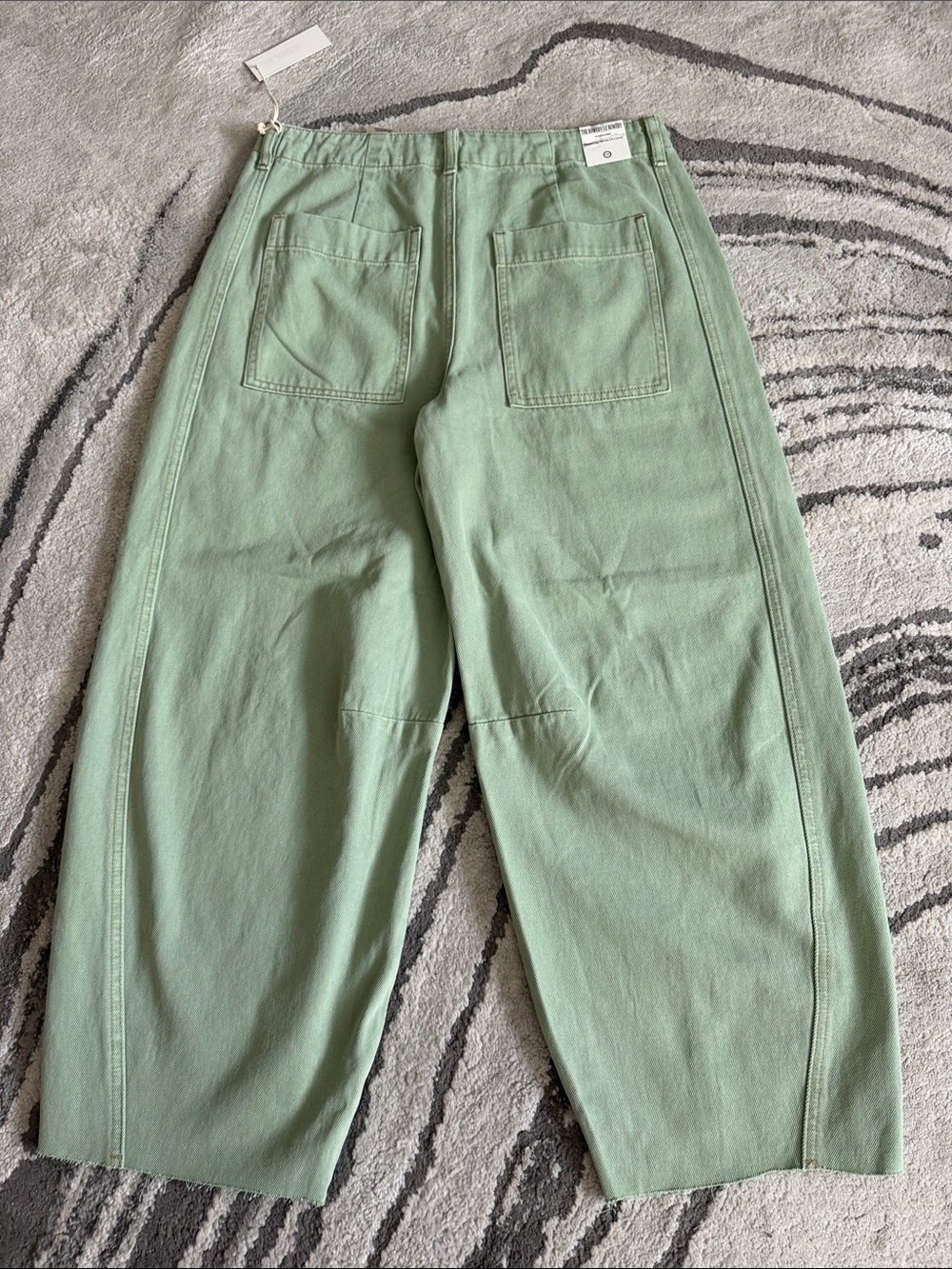 Blank NYC Barrel Leg High Rise Jeans in Pistachio Tone - Picture 7 of 13
